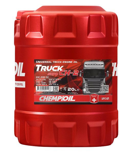 CHEMPIOIL Mehrbereichsöl 9102 CH-2 TRUCK SHPD 20W-50, VE: 20 l, CH9102-20