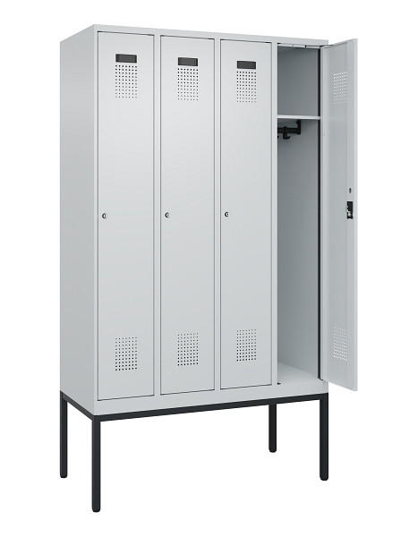 C+P Spind Evolo PLUS, Gestell, 4 Abteile, 2120x1200x500mm, 7035/7035, Verschluss Zylinderschloss, Ablageböden 4, 0490307-40 S10040