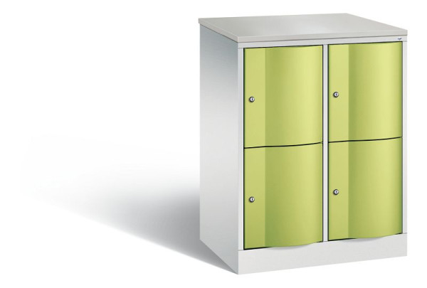 C+P Schließfachschrank Resisto,4 Fächer, H1077xB772xT540mm, Grau/Viridingrün/DBSHellgrau, 8472-272 S10024