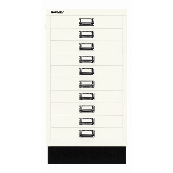 Bisley MultiDrawer™, Inkl. Sockel, DIN A3, 10 Schubladen, 196 verkehrsweiß antibakteriell, L29A310S196