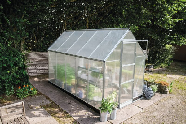 Halls Gewächshaus ICON 6, 6.1 m² Alu mit 4 mm Stegdoppelplatten, HR01130