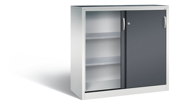 C+P Schiebetürenschrank Acurado, H1200xB1200xT500mm, Farbe: Lichtgrau / Schwarzgrau, Bügelgriff, 2057-09 S10047