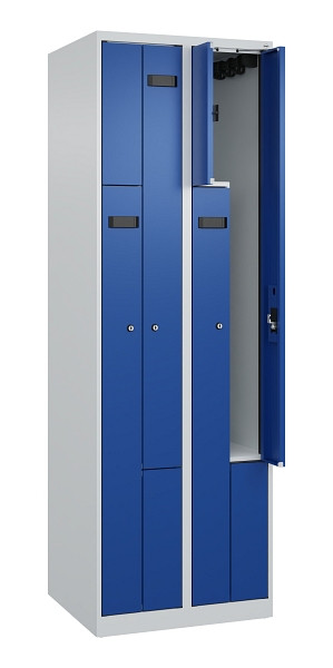 C+P Z-Spind Evolo PLUS, 4 Fächer, 1850x600x500mm, 7035/5010, Zylinderschloss, 049003-204 S10033