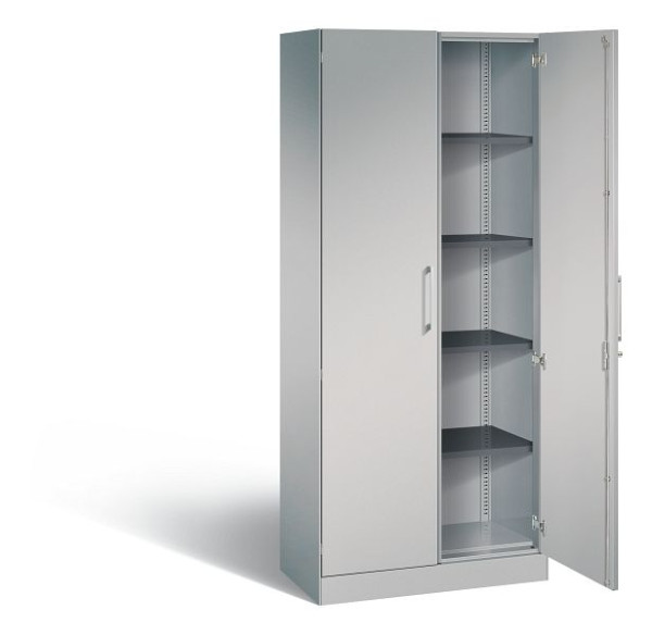 C+P Flügeltürenschrank Asisto, H1980xB800xT435mm, Farbe: Weißaluminium, Bügelgriff, 5 OH, 141003-000 S10017