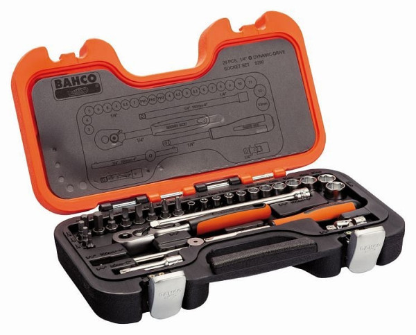 Bahco Steckschlüssel-Satz 1/4", 29-teilig, S290, 7314153000859