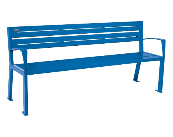 Procity Sitzbank Silaos® 5 Leisten, 100% Stahl, Mit Armlehne, Ein- Oder Zweifarbirg, RAL 5010, 209516.5010