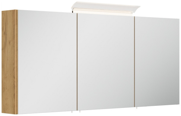 Posseik Spiegelschrank 140cm inkl. Design LED-Lampe und Glasböden eiche gold, PSPS140CM1000010DE