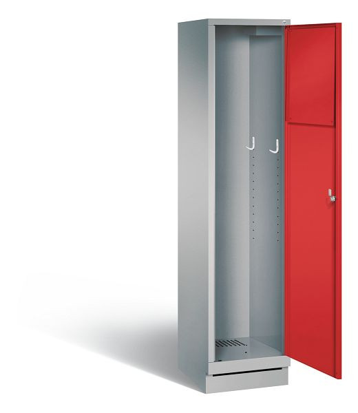 C+P Wäsche-Sammelschrank Evolo, H1800xB420xT500mm, Farbe: Weißaluminium / feuerrot, 48170-210 S10253