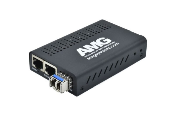 AMG Systems Medienkonverter, für 0°C bis 50°, 2 x 10/100/1000BT RJ45, 1 x GFX, MM, 2 Fasern, AMG210M-2G-1SM2