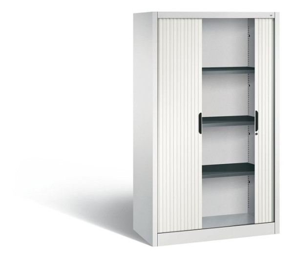 C+P Rollladenschrank Omnispace, H1660xB1000xT420mm, Farbe: Lichtgrau / Verkehrsweiß, Griffmulde, 4 OH, 3212-00 S10112