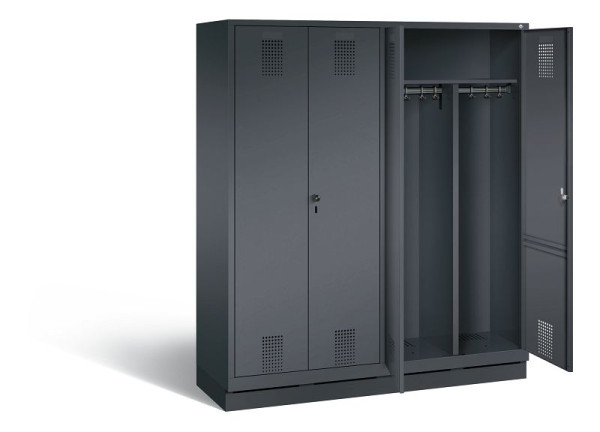 C+P Schwarz-Weiss-Spind Evolo, H1800xB1590xT500mm, Farbe: Schwarzgrau, 48022-42 S10030