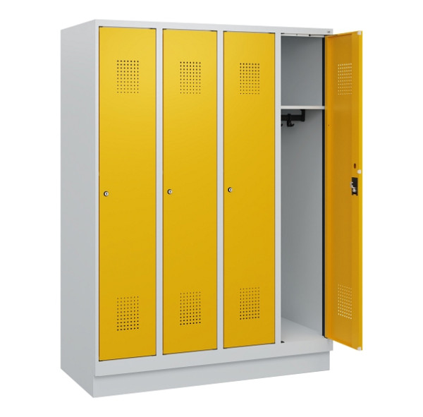 C+P Spind Evolo PLUS, Sockel, 4 Abteile, 1630x1200x500mm, 7035/1004, Zylinderschloss, 0490205-40 S10019