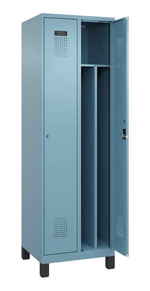 C+P Spind Evolo PLUS, mit Füßen, 2 Abteile, 1950x600x500mm, 0010/0010, Verschluss Zylinderschloss, 049010-20F S10048