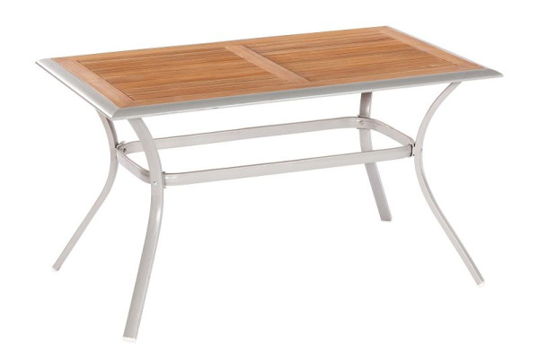 Merxx Siena Tisch, 140 x 80 cm, Aluminium mit FSC Akazienholz, 26302-219