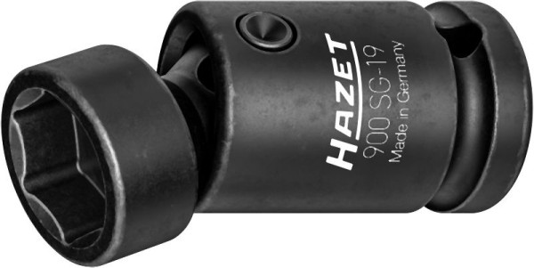 Hazet Schlag-, Maschinenschrauber Gelenk-Steckschlüsseleinsatz, 1/2 Zoll (12,5 mm) Vierkant, Außen Sechskant-Tractionsprofil, SW 19 mm, 900SG-19