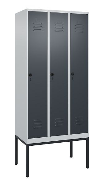 C+P Umkleidespind Classic PLUS, Gestell, 3 Abteile, 2120x900x500mm, 7035/7016, Drehriegel, 0800307-30 S10008