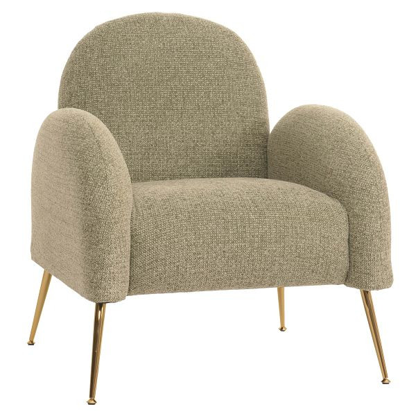 Mendler Lounge-Sessel HWC-N69, Cocktailsessel Sessel, Retro Nosagfederung Stoff/Textil Chenille, hellgrün, 108265