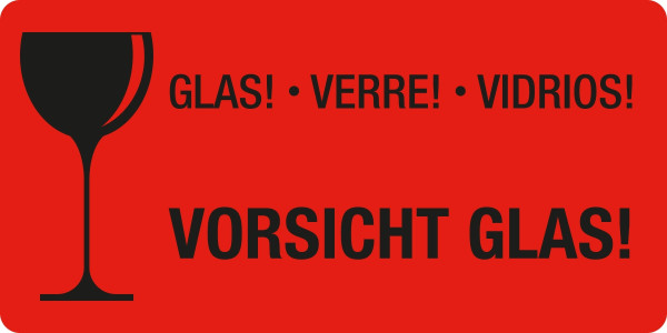 Eichner Warn- und Verpackungsetiketten, Text: Vorsicht Glas, 9220-00081-001