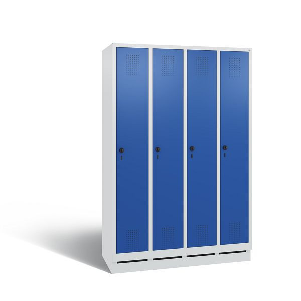 C+P Spind Evolo, 4 Abteile, H1800xB1190xT500 mm, Grau/Enzianblau, 48020-40 S10102