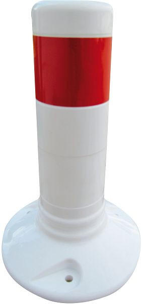 Schake Flexipfosten weiß rot reflektierender Streifen Ø 80 mm, Höhe 300 mm Ø 80 mm, PUR, 1 reflektierender Streifen, inkl. 3 Schrauben und Dübel, 412225