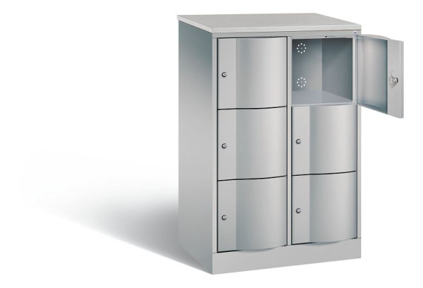 C+P Schließfachschrank Resisto, H1255xB772xT540mm, Farbe: Weißaluminium, 8573-272 S10472