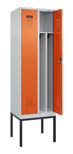 C+P Spind Evolo PLUS, Gestell, 2 Abteile, 2120x600x500mm, 7035/2004, Verschluss Zylinderschloss, 0490307-20F S10029