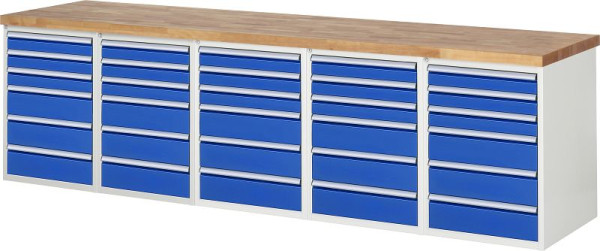 RAU Werkbank Serie 7000 - Modell 7515-6, B3000 x T700 x H890 mm, Systemunterbau B3000 x T650 x H850 mm, 03-7515A6-307B4M.11