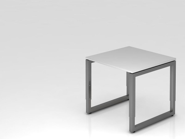 Hammerbacher Schreibtisch O-Fuß eckig 80x80cm Grau/Graphit, Rechteckform mit schwebender Tischplatte, VRS08/5/G