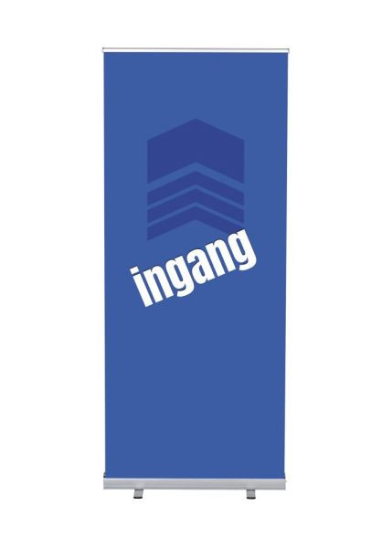 Showdown Displays Roll-Banner Budget 85 Komplettset Eingang Blau Niederländisch, RBB085LSFI366