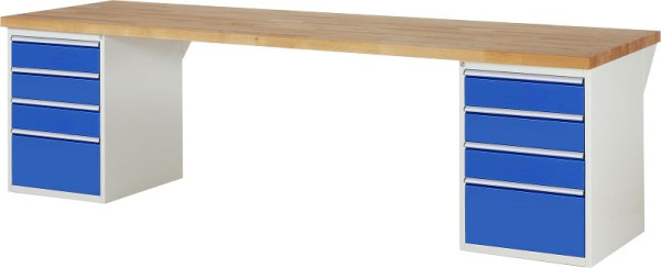 RAU Werkbank Serie 7000 - Baukasten-Bauweise, 8 x Schublade, 3000x840x900 mm, 03-7510A3-309B4S.11