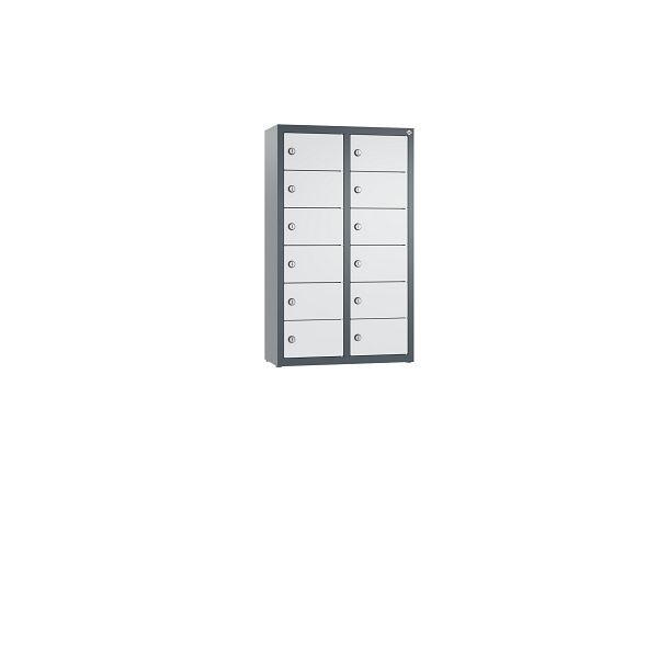 C+P Kleingefachschrank, 12 Fächer, H770xB460xT200 mm, Anthrazit/Grau, 80700-231 S10064