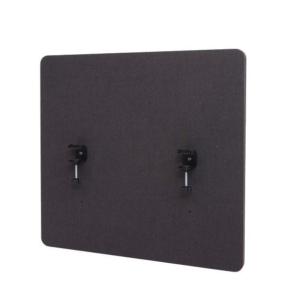 Mendler Akustik-Tischtrennwand HWC-G75, Büro-Sichtschutz Schreibtisch Pinnwand, doppelwandig Stoff/Textil, 60x65cm braun-grau, 71938+71943