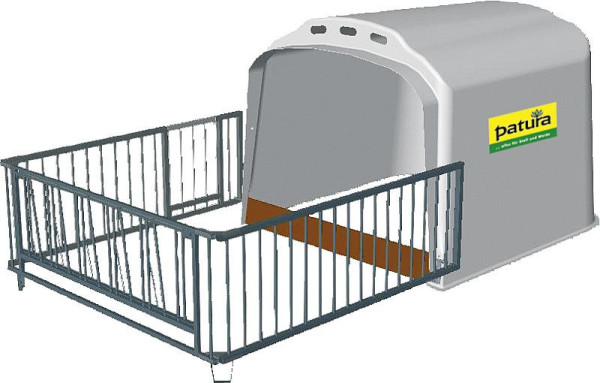 Patura Kälberhütte XL mit Umzäunung, Holzschwelle, 5 Eimerringe, Transportösen, 361300