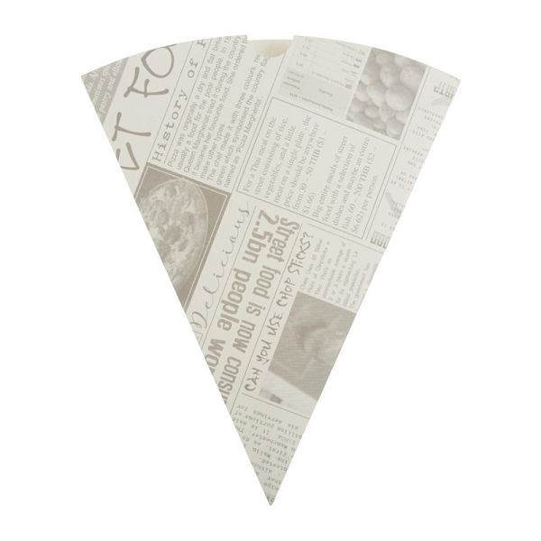 Colpac biologisch abbaubare Pommes Spitztüten mit Zeitungsmotiv, VE: 1000 Stück, CE230