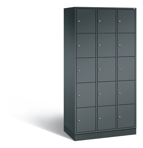 C+P Schließfachschrank Intro, 15 Fächer, H1950xB920xT490 mm, Anthrazit, 8570-301 S10257