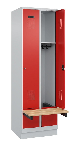 C+P Spind Evolo PLUS, 2 Abteil, 1950x600x815mm, 7035/3020, Zylinderschloss, 049040-20 S10032