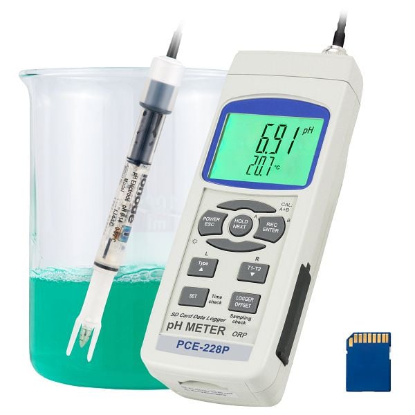 PCE Instruments Kosmetik pH-Messgerät, Messfunktionen MIN, MAX, HOLD, PCE-228P
