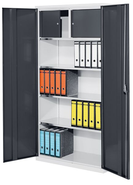 Kappes Systemschrank Serie 500 Privatfach, H 1950 x B 1000 x T 500 mm, RAL 7035/7016, Vollblechtüren, 3 Fachböden, 1251.04.1024