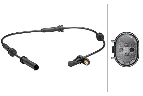 HELLA Sensor, Raddrehzahl, 2-polig, Gesamtlänge: 615mm, 6PU 012 679-301