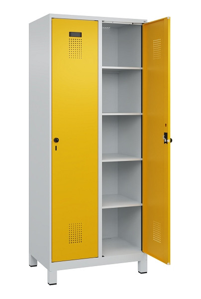 C+P Wäsche-Spind Evolo PLUS, mit Füßen, 2 Abteile, 1950x800x500mm, 7035/1004, Verschluss Drehriegel, Ablageböden 8, 049010-22B S10000
