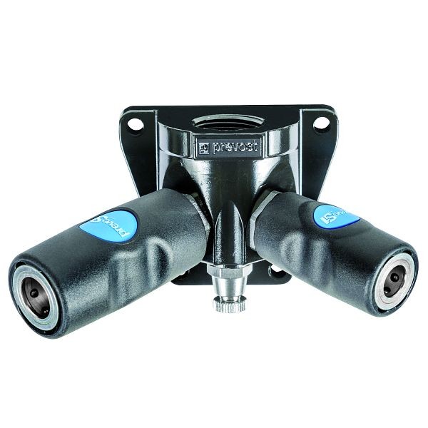 Prevost Kombi-Rohrleitungsdose mit IG-2 Kupplungen + Ablass- Profil ISO 6150 B- Durchgang 8mm / 6mm, Eingang G 3/4, Ausgang ISI 08+ ISI 06, ISI 088104WKI6