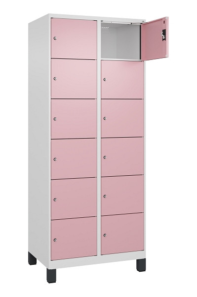 C+P Schließfachschrank Evolo PLUS, mit Füßen, 12 Fächer, 1950x800x500mm, 9016/3, 049010-226 S10018