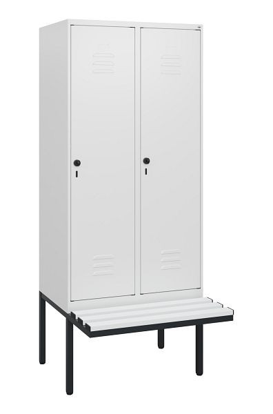 C+P Umkleidespind Classic PLUS, 2 Abteile, 1950x800x815mm, 9016/9016, Drehriegel, 0800405-22 S10044