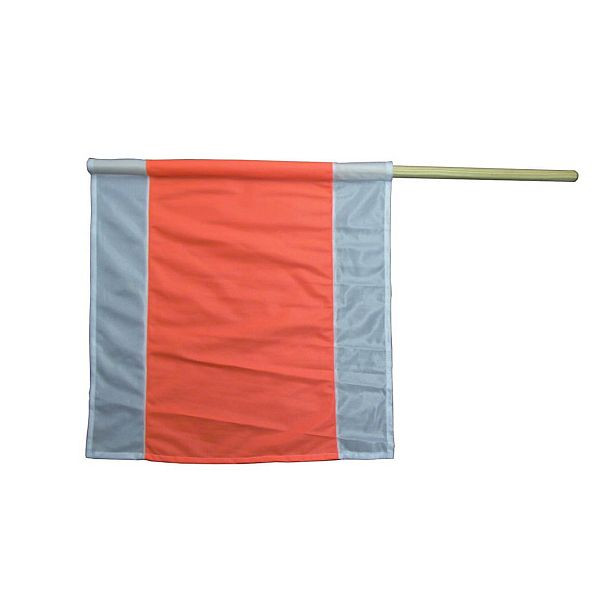 NESTLE Warnflagge weiß/orange/weiß, 50x50cm, Reißfestes Textil auf Holzstab, VE: 40 Stück, 19802000