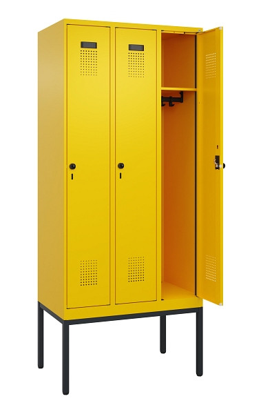 C+P Spind Evolo PLUS, Gestell, 3 Abteile, 2120x900x500mm, 1023/1023, Verschluss Drehriegel, Ablageböden 3, 0490307-30 S10022