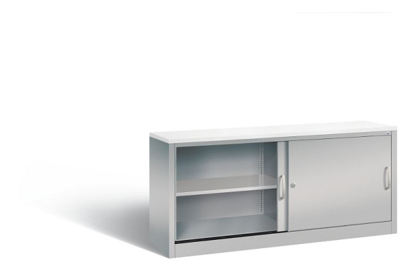 C+P Sideboard mit Schiebetüren Acurado, H720xB1600xT400mm, Farbe: Weißaluminium, Bügelgriff, 2 OH, 5724-00 S10343