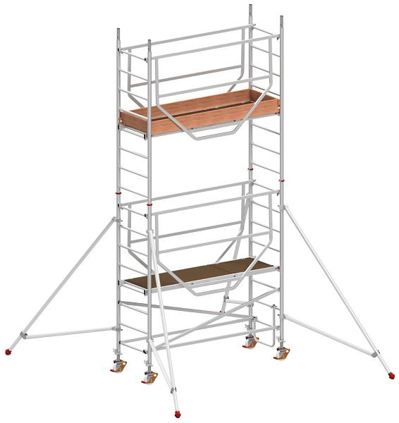 HYMER Fahrgerüst ADVANCED SAFE-T nach DIN EN 1004, Modul 1 + 2, Rahmenteilbreite 0,72 m, Bühnenlänge 2,08 m, Reichhöhe 5,25 m, 707505