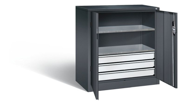 C+P Werkzeugschrank Acurado, H1000xB930xT500mm, Farbe: Schwarzgrau, Muldengriff, 8821-5035 S10073