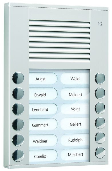 TCS Audio Außenstation Serie PES 12 Klingeltasten (rechts-/ linksbündig), AP silber, PES12-EN/04