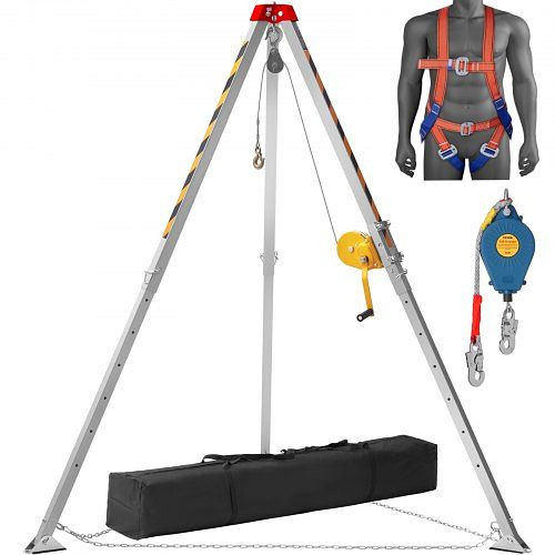 VEVOR Stativ-Set 1200 lbs Winde Stativ mit 7' Beinen und 98' Kabel Rettungsstativ für beengte Räume 32,8', DJPJYSJJ1200SKQMEV0